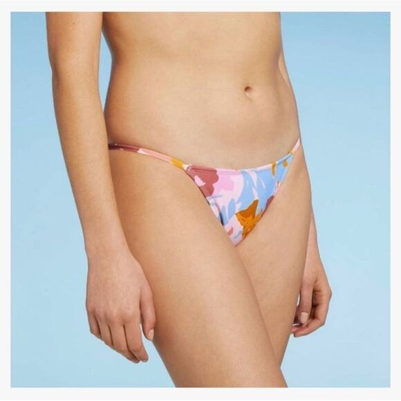 Xhilaration xl Strappy bikini bottom floral print y2k colorway soft new swim - Picture 4 of 12